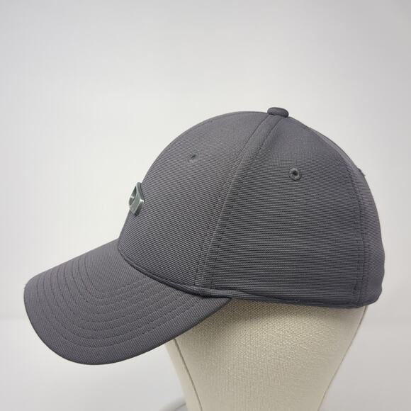 Oakley Fitted Baseball Cap Gray Medium Lightweight Vented Holes 6 Panel A-Flex - Picture 3 of 9
